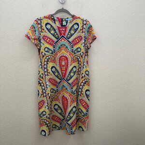 J McLaughlin Catalina Cloth Paisley Floral Print Shift Dress Womens size Medium